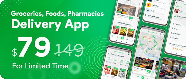 Delivery Boy for Groceries, Foods, Pharmacies, Stores Flutter App - 1