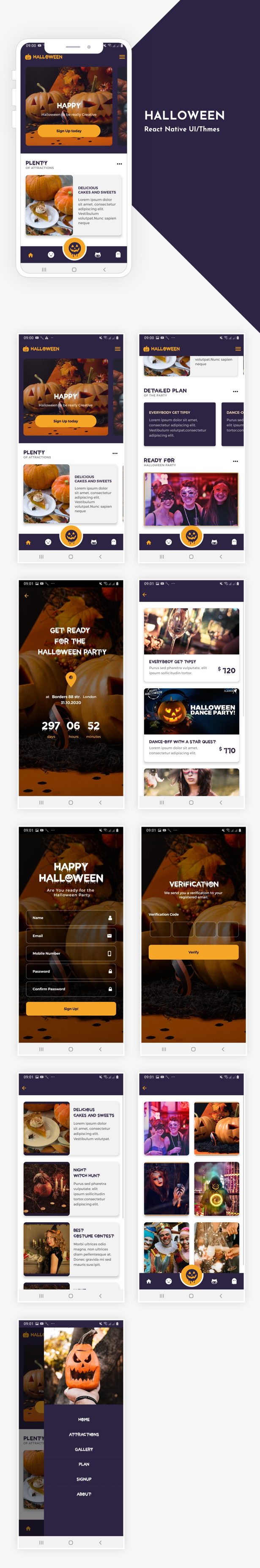Halloween App UI