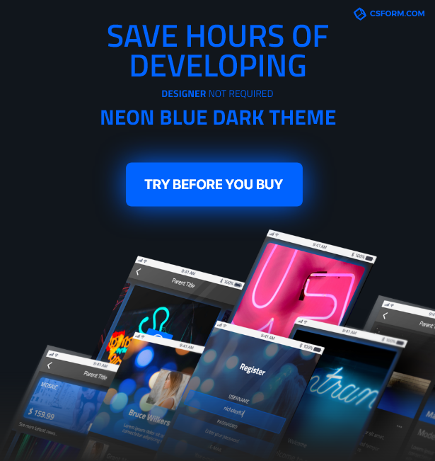 ionic 3 neon blue dark ionic-3-theme-free-demo