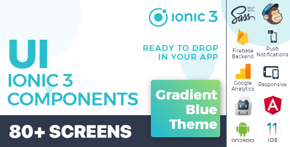 Ionic 3 / Angular 6 UI Theme /  Template App - Multipurpose Starter App - Neon Blue Dark - 2