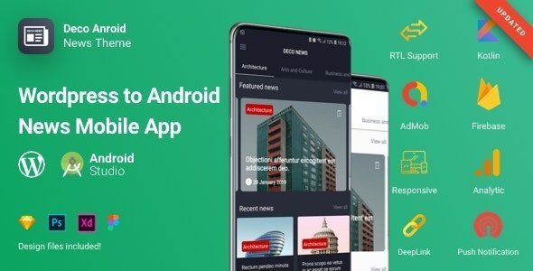 Deco News - Android Mobile App for Wordpress  News &amp; Blogging Design Uikit