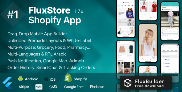FluxStore Shopify - The Best Flutter E-commerce app Flutter Ecommerce Mobile App template