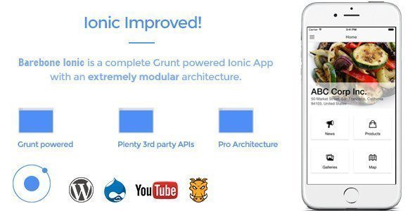 Barebone Ionic - Full Application Ionic  Mobile App template