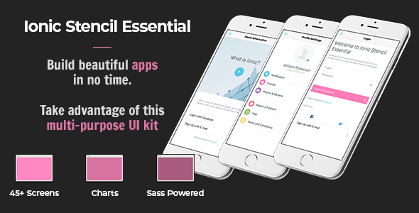Ionic Stencil Essential 5 - UI Kit for Ionic 5, Ionic 4 and Ionic 3 Mobile apps Ionic Finance &amp; Banking Mobile App template