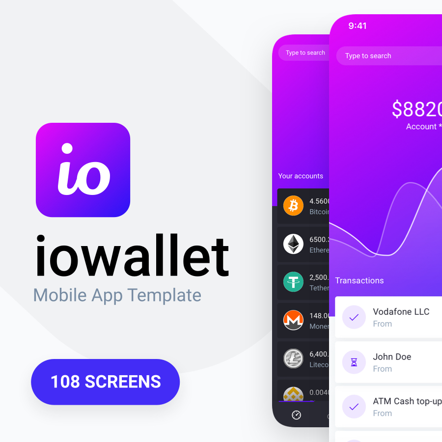 IOWalley - Mobile UI kit for Banking Apps & Crypto Wallets - 2