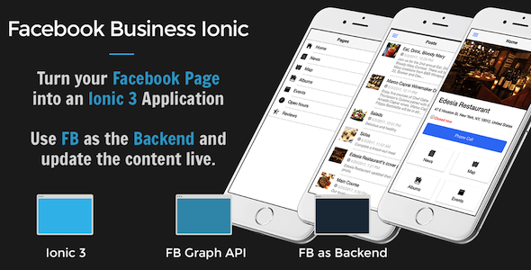 Facebook Business Ionic 3 - Turn your Facebook page into a mobile app icon