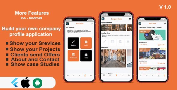 Flutter Company Profile Application - IOS and Android icon