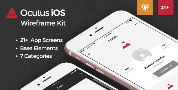Oculus iOS Wireframe UI Kit