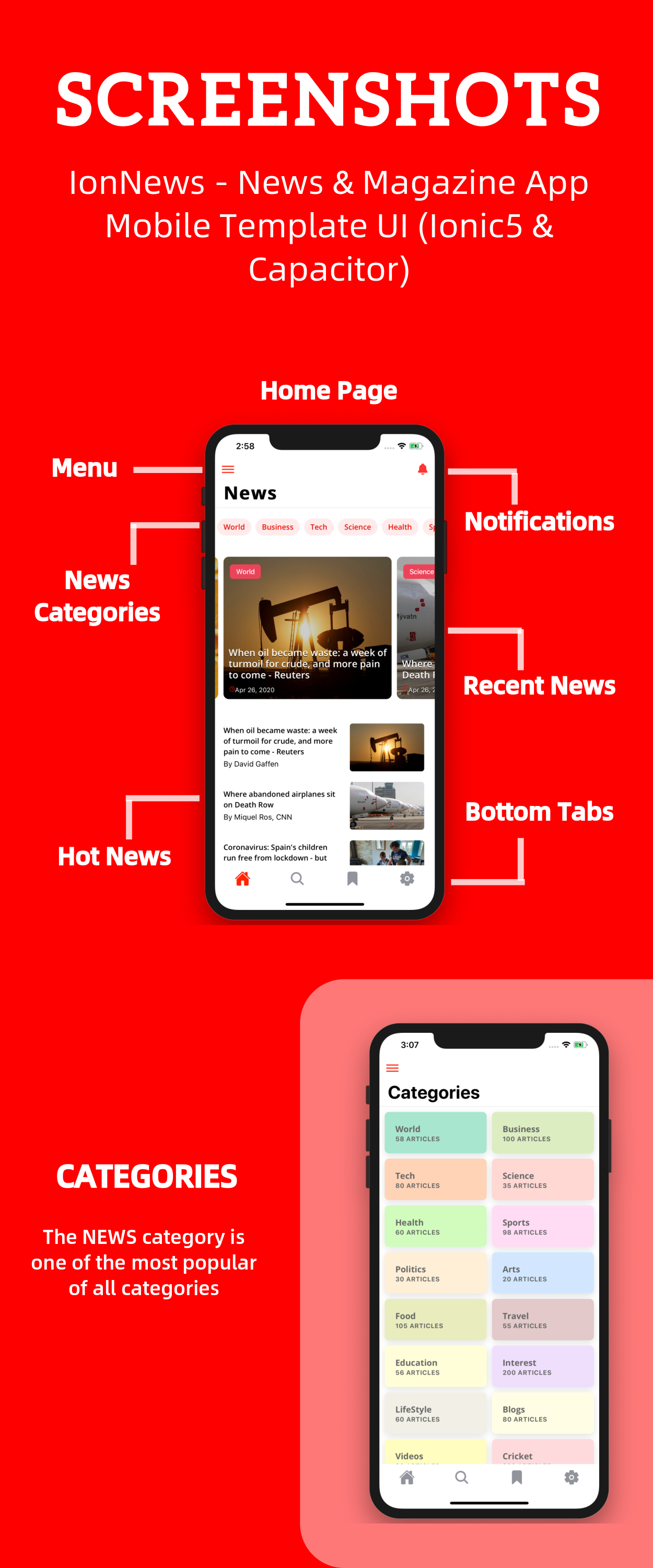IonNews - News & Magazine App Mobile Template UI (Ionic5 & Capacitor) - 5
