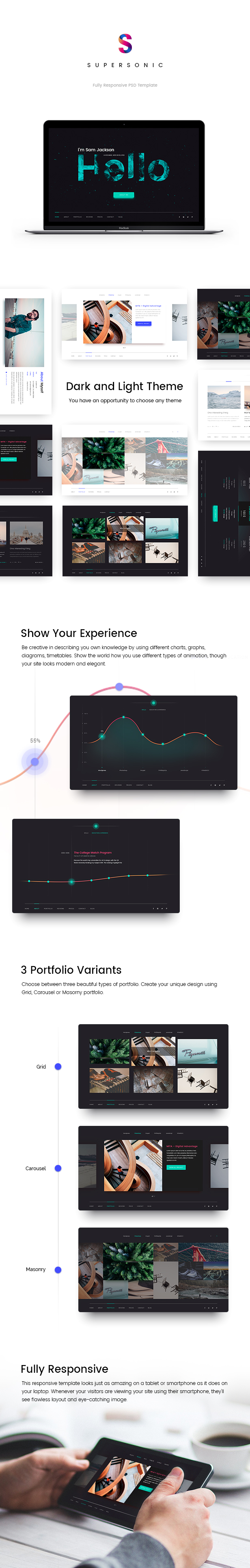 Supersonic — Creative Resume/CV PSD Template - 1