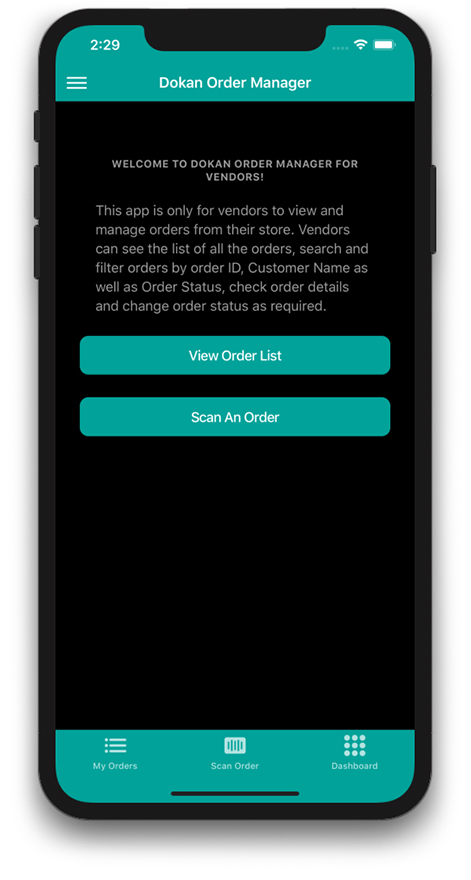 Order Manager Apps for Vendors for Dokan Multivendor E-Commerce Website Using Ionic 5 Angular - 2
