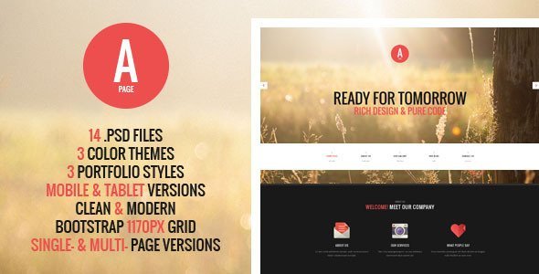 A-Page - Flat Onepage & Multipage PSD Template icon