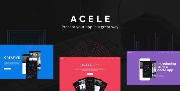 Acele - App Landing PSD Template icon