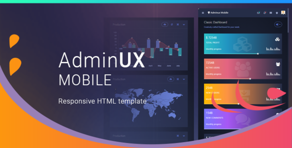AdminUX Mobile | Responsive HTML Template   Design Uikit