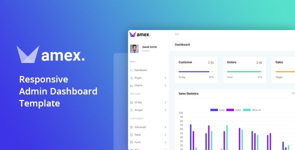 Amex - Responsive Admin Dashboard Template   Design Dashboard