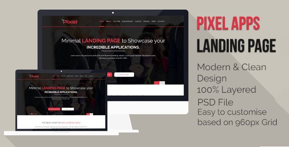 App Landing Page PSD icon