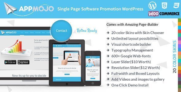 AppMojo - Software Landing Page   Design App template