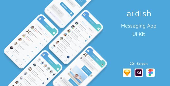 Ardish - Messaging App UI Kit  Chat &amp; Messaging Design Uikit