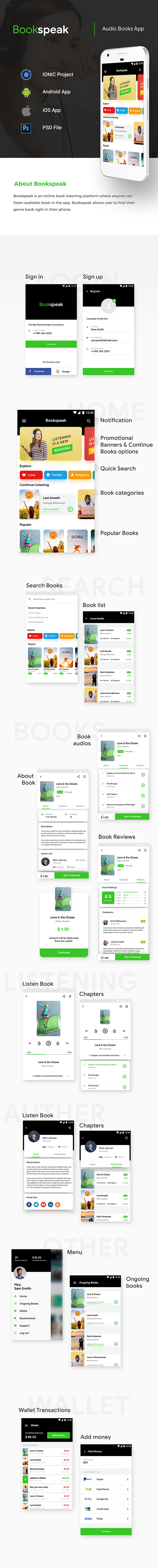 Audio Book Android App + Audio Book iOS App Template | Bookspeak (HTML+CSS files IONIC 5) - 2