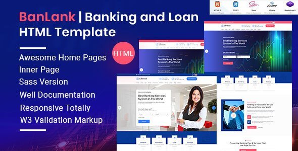 BanLank - Banking and Loan HTML Templates  Finance &amp; Banking Design 