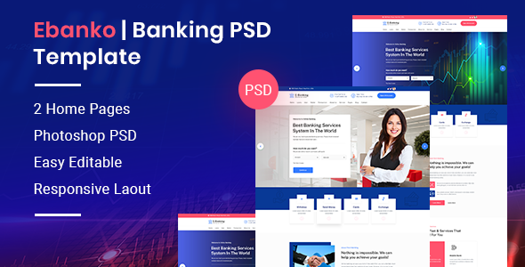 Banlank | Banking & Online Money Invest PSD Template  Finance &amp; Banking Design 