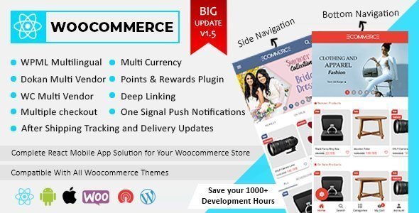 Becrux - React Native Woocommerce Full Mobile App Solution for iOS & Android with App Setting Plugin icon