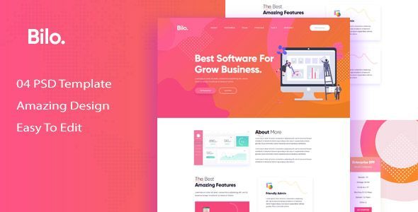 Bilo - Sass & App Landing PSD Template icon