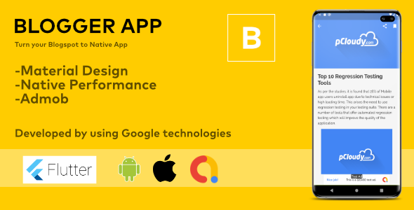 Blogger app - convert blogspot into native app icon