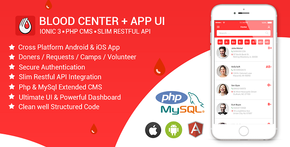 Blood Center | Blood Donation App | Android & iOS | PHP admin Dashboard | Rest API icon
