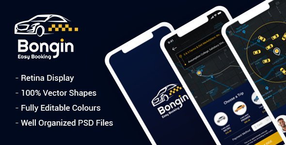 Bongin-Mobile App PSD  Travel Booking &amp; Rent Design App template