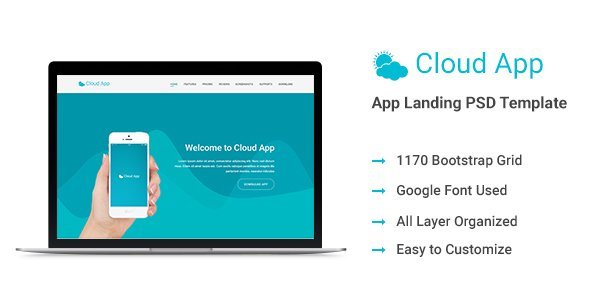Cloud App Landing Page Template icon