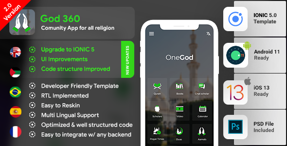 Community Android App + Community iOS App Template | HTML + Css IONIC 5 | OneGod icon
