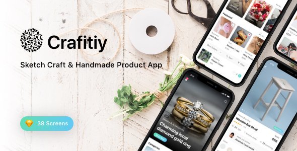 Crafitiy - Sketch Craft & Handmade Product App  Ecommerce Design Uikit