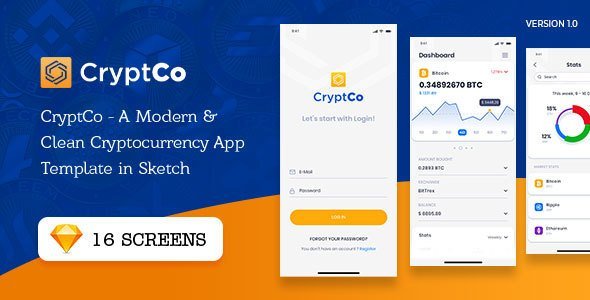 CryptCo - A Modern & Clean Cryptocurrency App Template in Sketch icon