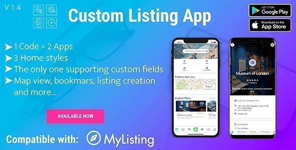 Custom Listing App - Android and iOS Ionic 4 directory mobile app compatible with MyListing Theme icon