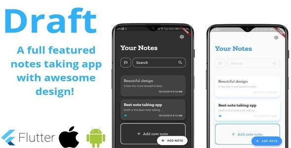 DRAFT - The best note taking app Flutter  Mobile App template