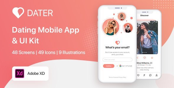 Dater - Adobe XD Dating UI Kit For Mobile App icon