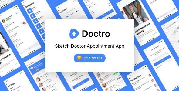 Doctro - Sketch Doctor Appointment App  Travel Booking &amp; Rent Design Uikit