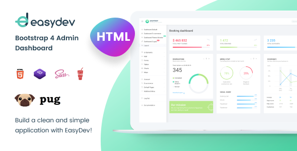 EasyDev — Developer Friendly HTML Bootstrap 4 Admin Template   Design Uikit