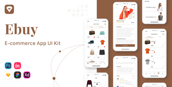Ebuy - E-commerce Market App UI Kit  Ecommerce Design Uikit