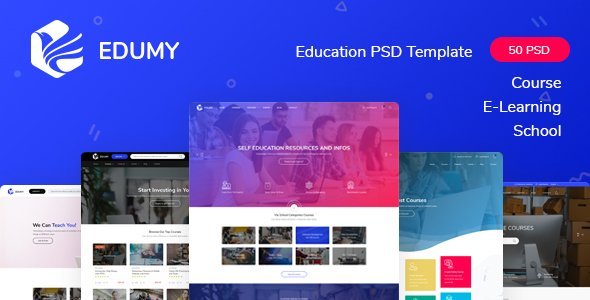 Edumy - LMS Online Education Course & School PSD Template icon