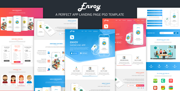 Envoy - App Landing PSD Template icon