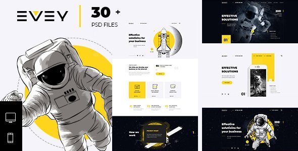 Evey — Portfolio Creative Agency PSD Template   Design 