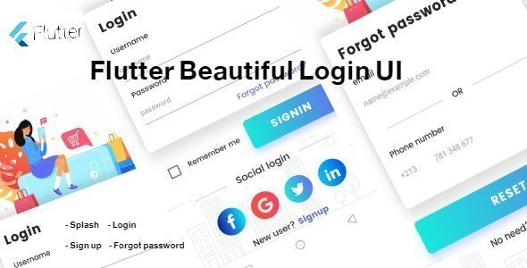 Flutter Beautiful Login Screen UI Flutter Ecommerce Mobile App template