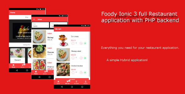 Foody Ionic 3 Full Restaurant App