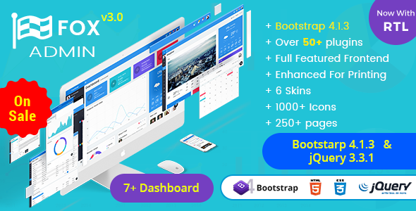 Fox - Multipurpose Bootstrap 4 Admin Dashboard Template UI Framework