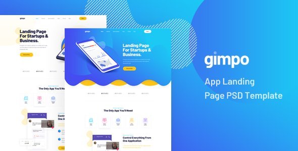 Gimpo - App Landing Page PSD Template icon