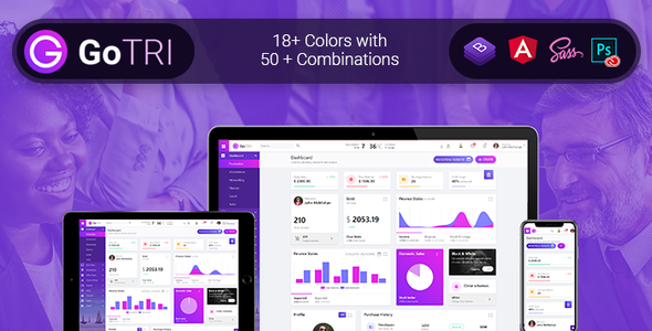 GoTRI Admin Dashboard HTML Bootstrap Angular 7 Starter Kit Template