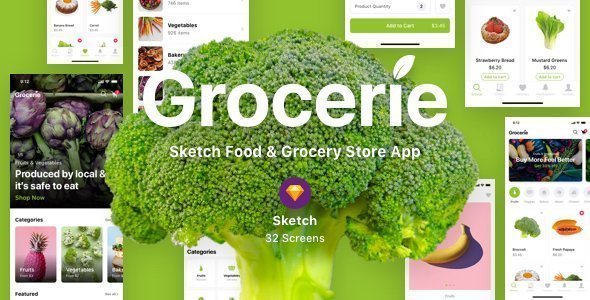 Grocerie - Sketch Food & Grocery Store App icon