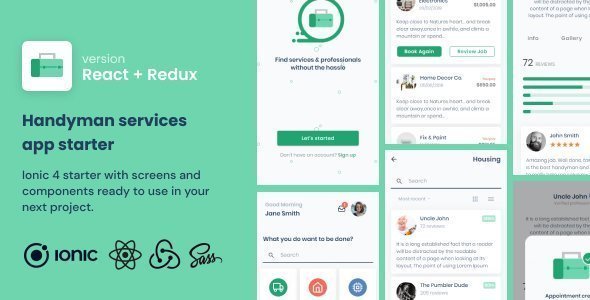 Handyman Services | Ionic 4 | React & Redux | UI Theme | Template App | Starter App & Components icon